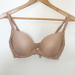 Victorias Secret Tan Lace Dream Angels Push Up Bra